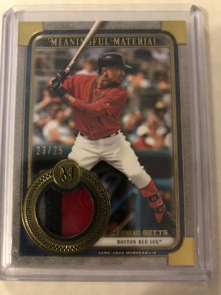 Mookie Betts 2019 Topps Museum Meaningful Materials Gold Patch /25 Red Sox