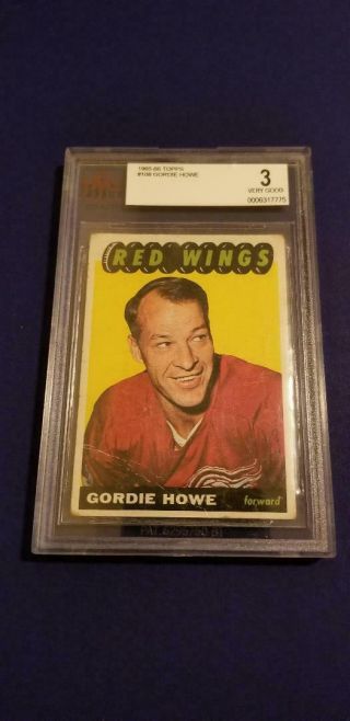 1965 - 66 Topps 108 Gordie Howe Beckett Bvg 3 Very Good