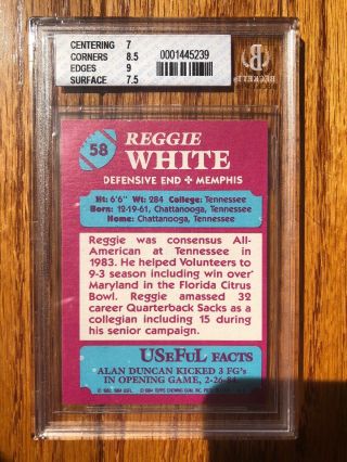 1984 Topps USFL REGGIE WHITE Rookie (RC) BGS 7.  5 (like psa) NM, 3