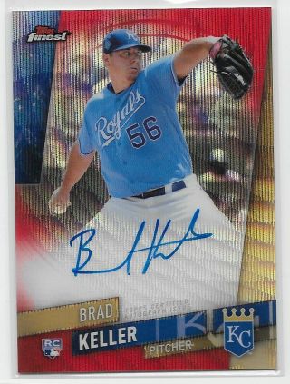 2019 Topps Finest Red Wave Refractor Rookie Auto 2/5 Brad Keller Kc Royals Rc