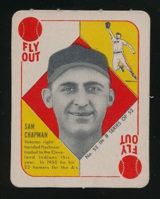 1951 Topps Blue Back Sam Chapman Vg/ex Cleveland Indians 52 Light Wrinkle
