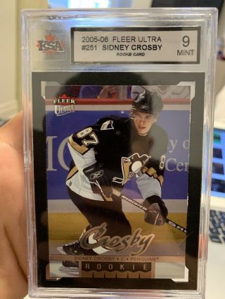 251 Sidney Crosby Rc 2005 - 06 Fleer Ultra Rookie Card Ksa 9