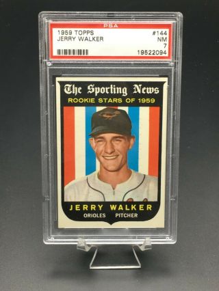 1959 Topps Baseball Jerry Walker Rookie Stars Psa Nm 7 144 Baltimore Orioles