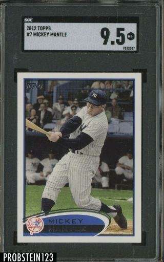 2012 Topps 7 Mickey Mantle York Yankees Hof Sgc 9.  5,