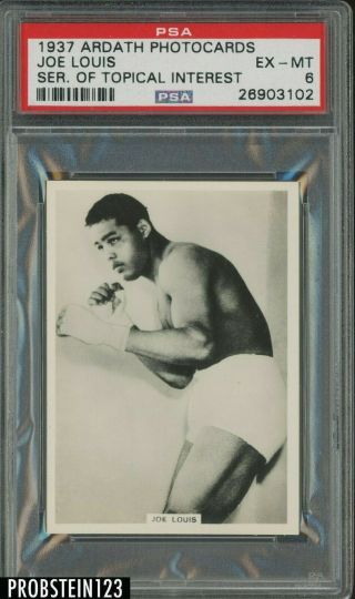 1937 Ardath Photocards Series Of Topical Interest Boxing Joe Louis Psa 6 Ex - Mt
