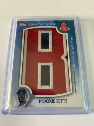 Mookie Betts - Topps Series 2 - One Of One - Own The Name - Itnr - Mb - Relic Card