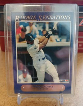 Frank Thomas 1992 Fleer Rookie Sensations Card Rc 1 Of 20 White Sox Hof