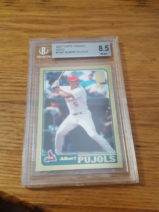 2001 Topps Traded Gold Albert Pujols 1116/2001 Rookie Rc T247 Bvg 8.  5 Nm - Nm,