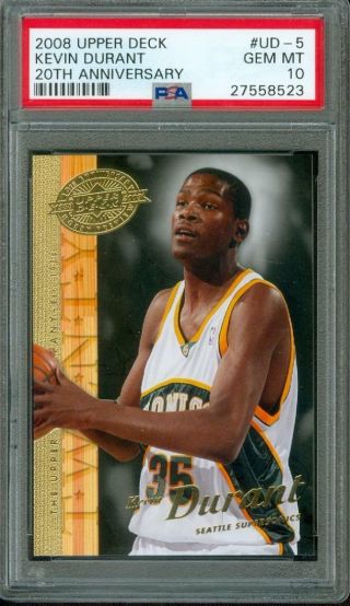 2008 Upper Deck Kevin Durant 20th Anniversary Ud - 5 Psa 10