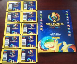 Panini 2016 Copa America Centenario 10 Packs (total 80 Stickers),  Album