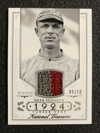 Herb Pennock 2015 National Treasures Game Patch 09/10 Boston Red Sox