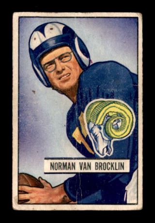 1951 Bowman 4 Norm Van Brocklin Rc G X1639027