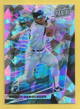 Rickey Henderson 2018 Panini National Convention Gold Prizm Cracked Ice D 49/50