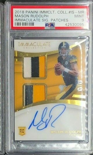 Mason Rudolph 2018 Panini Immaculate Rookie Dual Patch Signature /99 Auto Rc