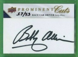 Bobby Allison 2009 Upper Deck Prominent Cuts Autograph 17/53 Auto Nascar Hof