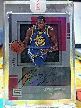 2017 - 18 Panini Status Auto Kevin Durant Warriors Autograph D/25 Pink Refractor