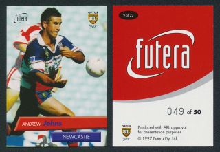 Andrew Johns 1997 Futera Numbered Nrl Card 9 Of 22 (from Set 49 Of 50)