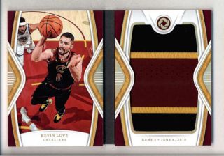 Kevin Love 2018/19 Panini Opulence Nba Finals Booklet 3 - Clr Patch 3/9 Ss8148