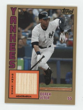 2019 Topps Series 2 Derek Jeter 1984 Game Bat Gold Yankees 19/50