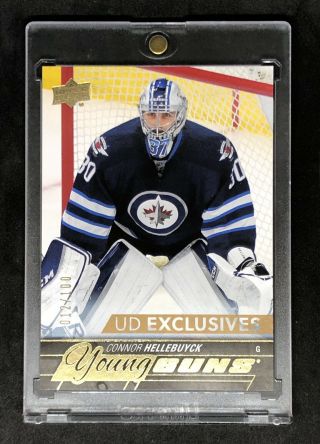 2015 - 16 Upper Deck Young Guns Exclusives Connor Hellebuyck Rookie Rc /100 Ssp