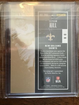 Taysom Hill Rookie Ticket Contenders Auto Autograph 2