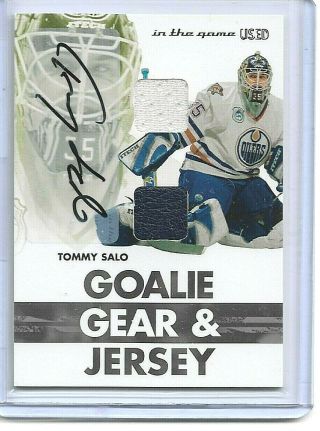 2003 - 04 Itg Signature Series - Tommy Salo - Goalie Gear Autographs - Rare