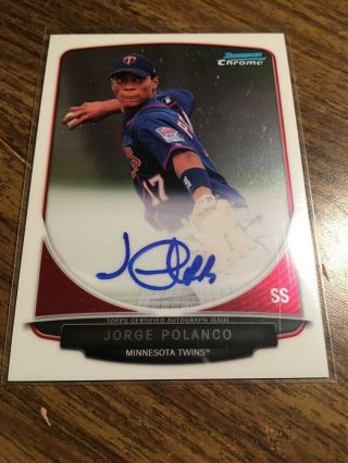 Jorge Polanco Auto 2013 Bowman Chrome First Prospect Autograph Twins Rookie Card