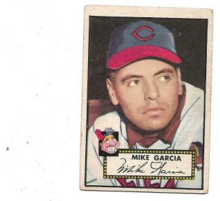 1952 Topps Mike Garcia 272 Cleveland Indians Vg Semi High Number Good Color
