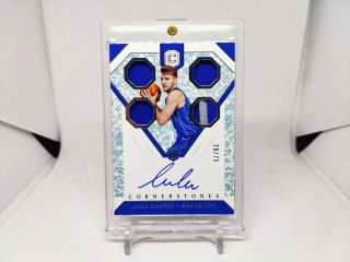 2018 - 19 Cornerstones Crystal Quad Rookie Auto Patch Luka Doncic D /75 Wow