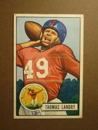 1951 Bowman Football 20 Tom Landry Rc Giants/cowboys Coach Mkd