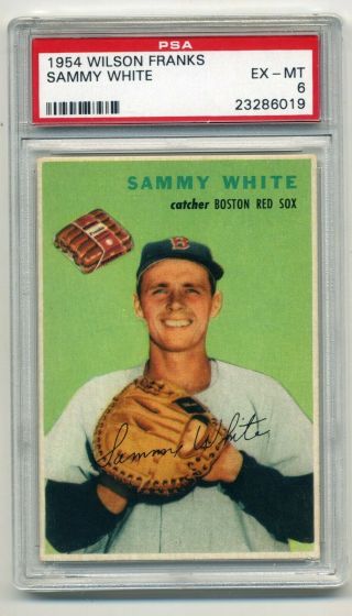 1954 Wilson Franks Sammy White Psa 6 Ex - Mt Boston Red Sox