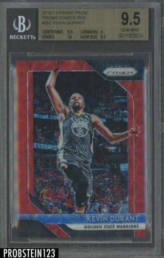 2018 - 19 Panini Prizm Choice Red Kevin Durant Warriors 52/88 Bgs 9.  5 W/ 10