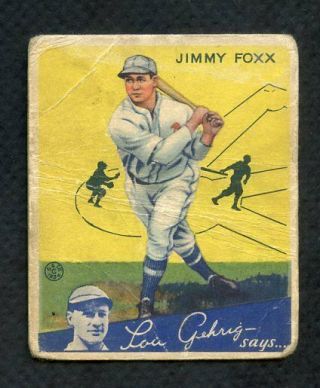 1934 Goudey 1 Jimmy Foxx A 