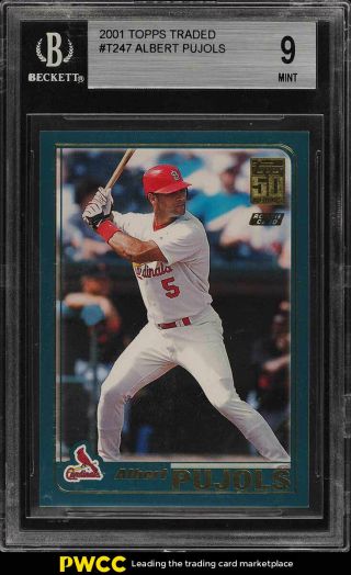 2001 Topps Traded Albert Pujols Rookie Rc T247 Bgs 9 (pwcc)