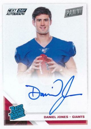 Daniel Jones 2019 The Nationals Gold Pack Rated Rookie Next Day Auto On Card Rc