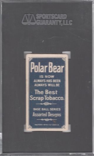 1909 - 11 T206 Bill Milligan of the Jersey City Skeeters Polar Bear back SGC Auth 2