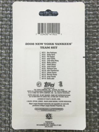 Topps 2008 Team Set York Yankees Mlb Baseball Card Factory