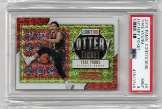 Trae Young 2018 - 19 Panini Contenders Lottery Ticket Insert Psa 9