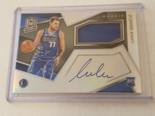 2018 - 19 Panini Spectra Luka Doncic Prizm Rpa Rookie Patch Auto Autograph 183/299