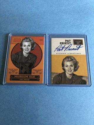 2014 Panini Golden Age Pat Priest On Card Auto And Relic Card The Munsters