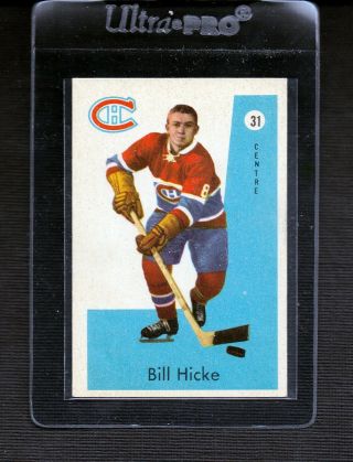 1959/60 - Parkhurst - Bill Hicke - Montreal Canadiens - Rookie - Hockey Card 31