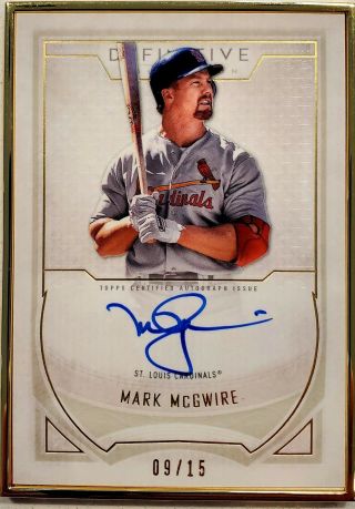 2019 Topps Definitive Mark Mcgwire St.  Louis Cardinals Gold Frame Auto 09/15