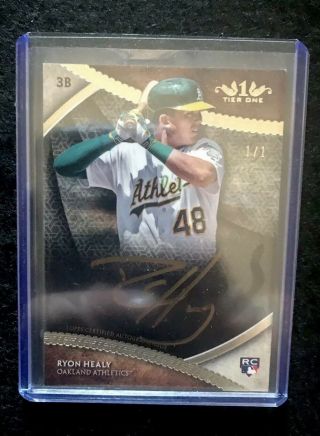Ryon Healy 2017 Topps Tier One Auto Rc Gold Ink 1/1 A 