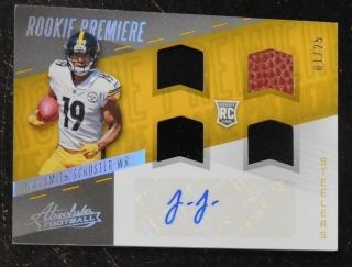 Juju Smith - Schuster Quad Patch Auto 01/25 - 2017 Panini Absolute Football Card