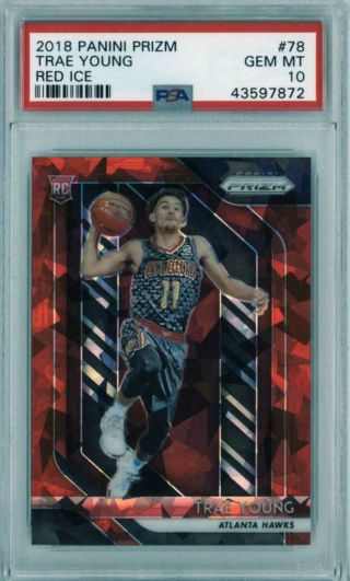 2018 Panini Prizm Red Ice 78 Trae Young Rc Gem Psa 10