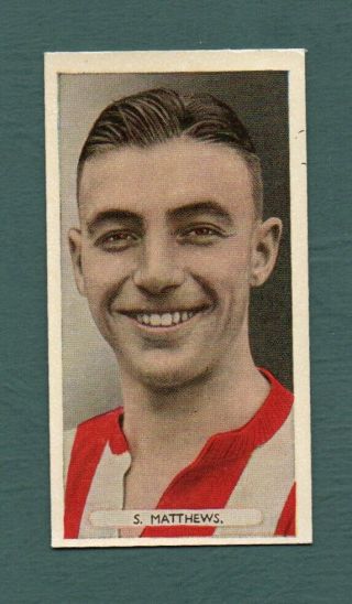 Sir Stanley Matthews 1934 Rookie Card - Ardath Famous Footballers Soccer Card