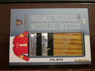 2017 - 18 Leaf Stickwork Hockey Game Goalie Stick 4/5 Flames Phil Myre