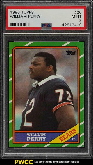 1986 Topps Football William Perry Rookie Rc 20 Psa 9 (pwcc)