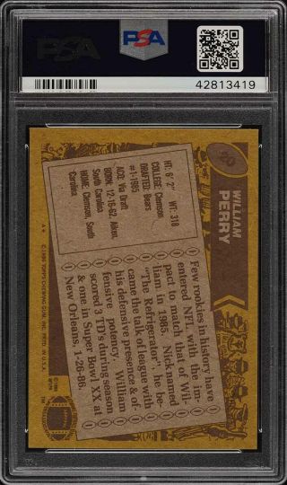 1986 Topps Football William Perry ROOKIE RC 20 PSA 9 (PWCC) 2