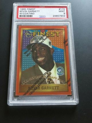 Kevin Garnett 1995 - 96 Finest Rookie W/peel Psa 9 115 Rc